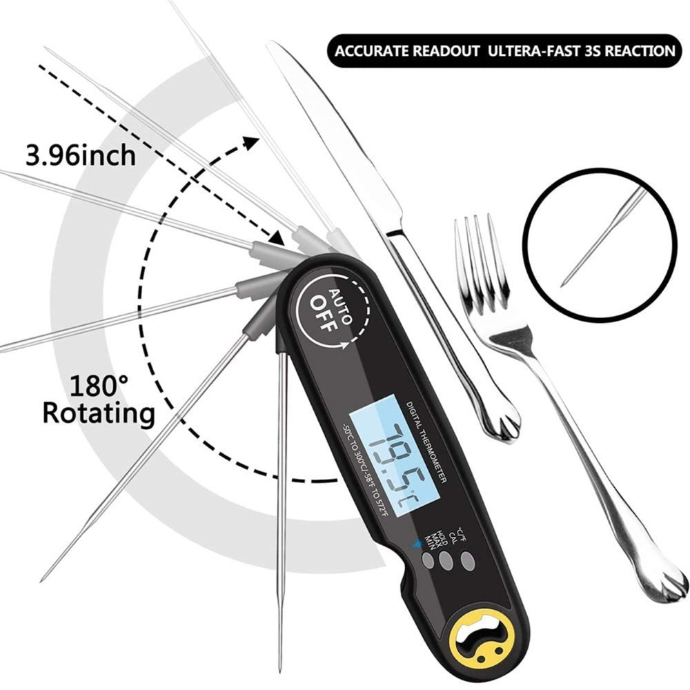 Pro Meat Thermometer, Candy Thermometer with Backlight & Calibration.
